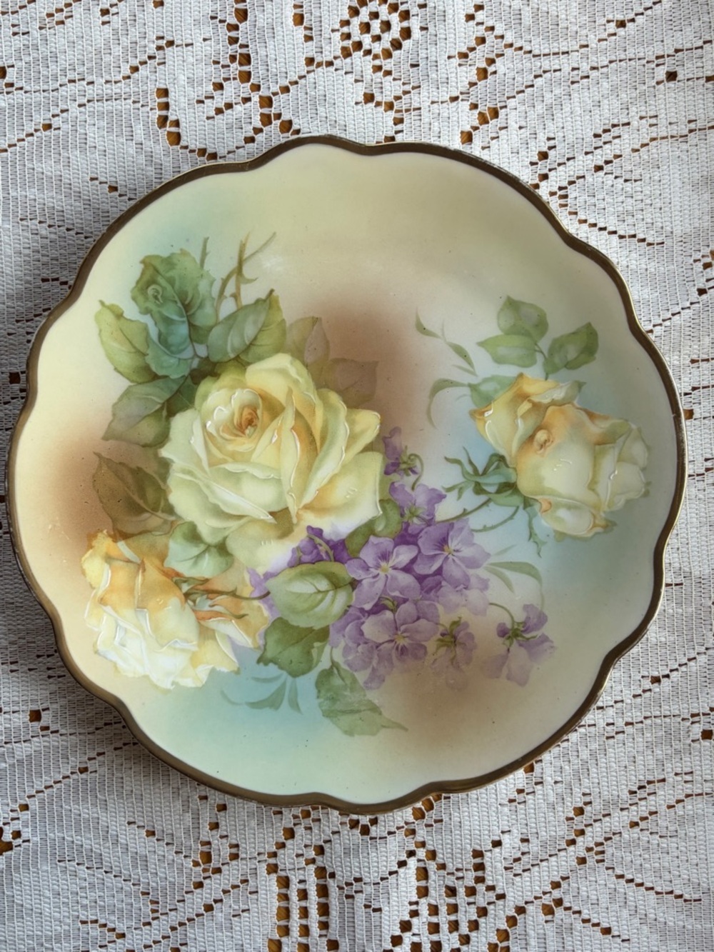 Vintage Bavaria Floral Plates Set Gold Trim Cottagecore Roses 🌹 - Picture 12 of 13
